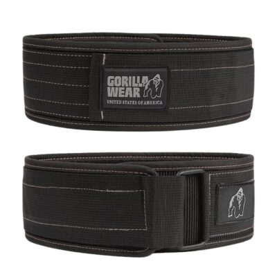 חגורת גב להרמת משקולות גורילה וואר | Gorilla Wear 4 Inch Nylon Black/Gray