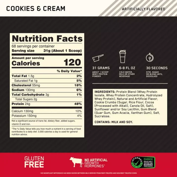 אבקת חלבון גולד סטאנדרט וואי 2.27 ק"ג | Optimum Nutrition Gold Standard 100% WHEY