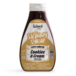 Skinny Foods Cookies & Cream Syrup Zero Calories 425ml|סקיני סירופ בטעם קרם עוגיות 1 יח 425 מ”ל