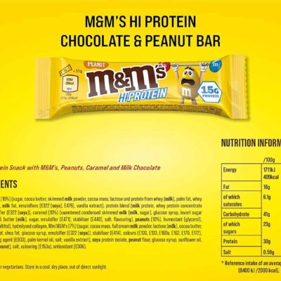 M&M’s Hi protein bars 12x51g שוקולד חמאת בוטנים