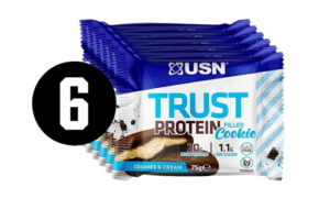 6 יח חטיפי USN עוגיית חלבון קרמית USN Trust Filled Protein Cookie 75G