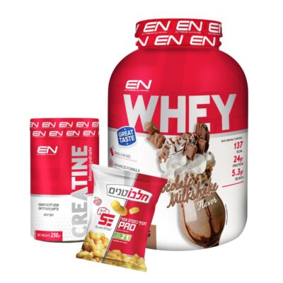 אבקת חלבון אקסטרים WHEY 2KG + קריאטין 300 גרם + חטיף בוטנים אפוי חלבון 1 יח