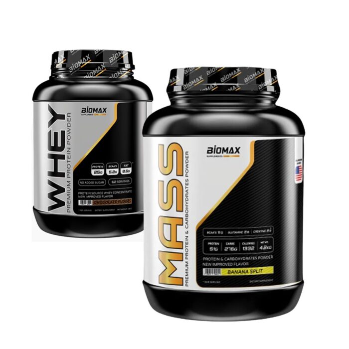 מבצע אבקת חלבון+גיינר ביומקס כשר BIOMAX MASS & WHEY