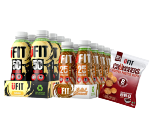 UFIT BOX|מארז הכולל 8 יח משקה מוכן 50 גרם חלבון+8 יח משקה מוכן 25 גרם חלבון+ציפס חלבון UFIT מתנה! כשר