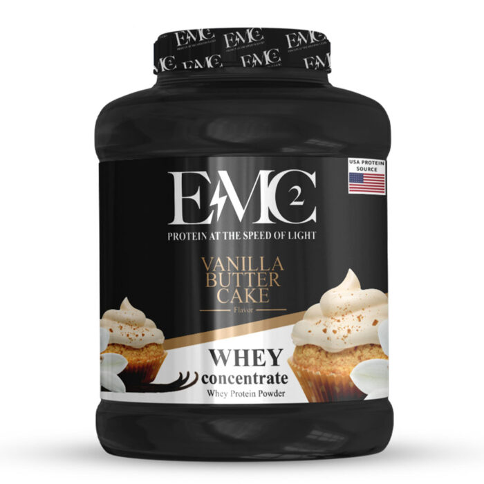 אבקת חלבון 98% מי גבינה מורכזת 1.8 ק״ג | EMC2 WHEY Protein USA Source בטעם עוגיית וניל