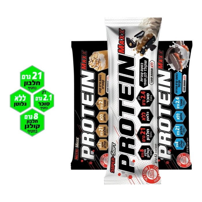 24 חטיפי חלבון פרוטאין מקס 62 גרם | Protein Max Bar