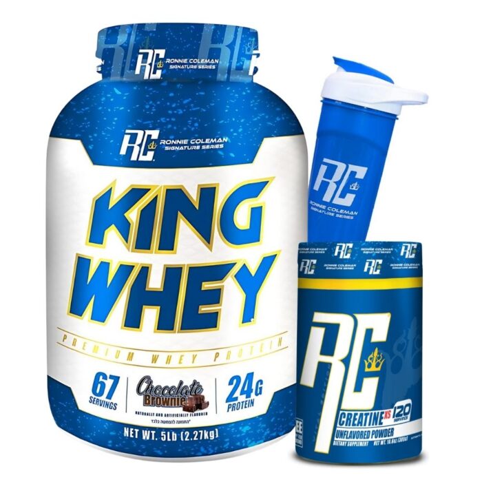 מבצע חבילת רוני קולמן! חלבון KING WHEY + קריאטין מונוהיידרט + שייקר | Ronnie Coleman