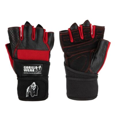 כפפות אימון גורילה וואר אדום/שחור Gorilla wear Dallas Wrist Wraps Gloves