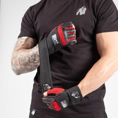 כפפות אימון גורילה וואר אדום/שחור Gorilla wear Dallas Wrist Wraps Gloves