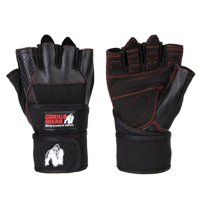 כפפות אימון גורילה וואר שחור/אדום Gorilla wear Dallas Wrist Wraps Gloves