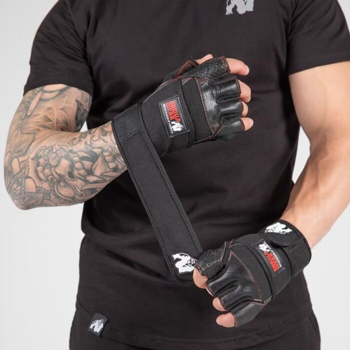 כפפות אימון גורילה וואר שחור/אדום Gorilla wear Dallas Wrist Wraps Gloves