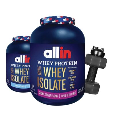 מבצע זוג אבקת חלבון אול אין איזולאט וואי | ALLIN WPC ISOLATE 1.8 KG