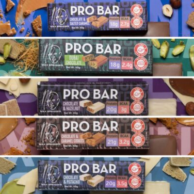 18 חטיפי חלבון מקס ברנר Max Brenner Pro Bar 60g
