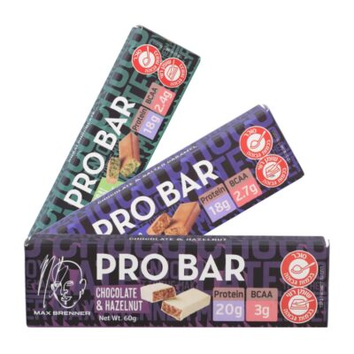 18 חטיפי חלבון מקס ברנר Max Brenner Pro Bar 60g