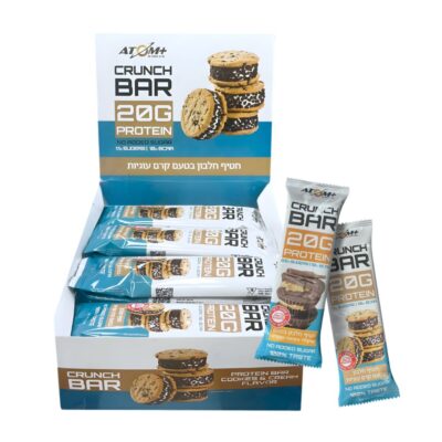 18 חטיפי חלבון קראנצי אטום פלוס | Atom+ Crunch Protein Bar 60g