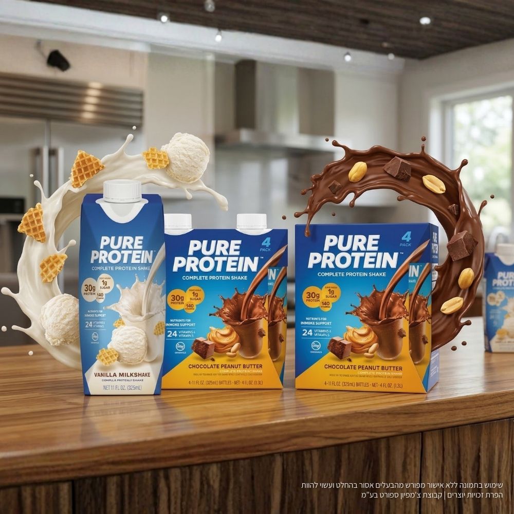 מארז 12 יחידות משקה חלבון פיור פרוטאין 30 גרם | Pure Protein Shake